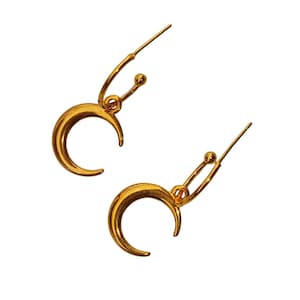 Halbmond-Ohrringe, goldfarbene ästhetische Charm-Creolen, kleine silberne Halbmond-Creolen, Hexen-Ohrringe, schlichte Mond-Ohrringe für jeden Tag