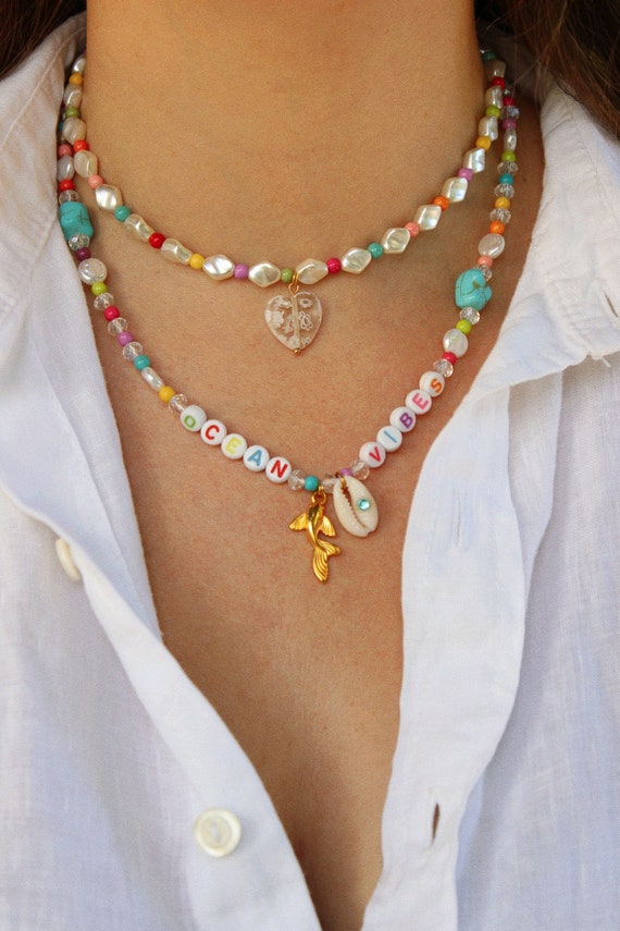 Simple Multi Color Necklace | Necklace Set - South India Jewels