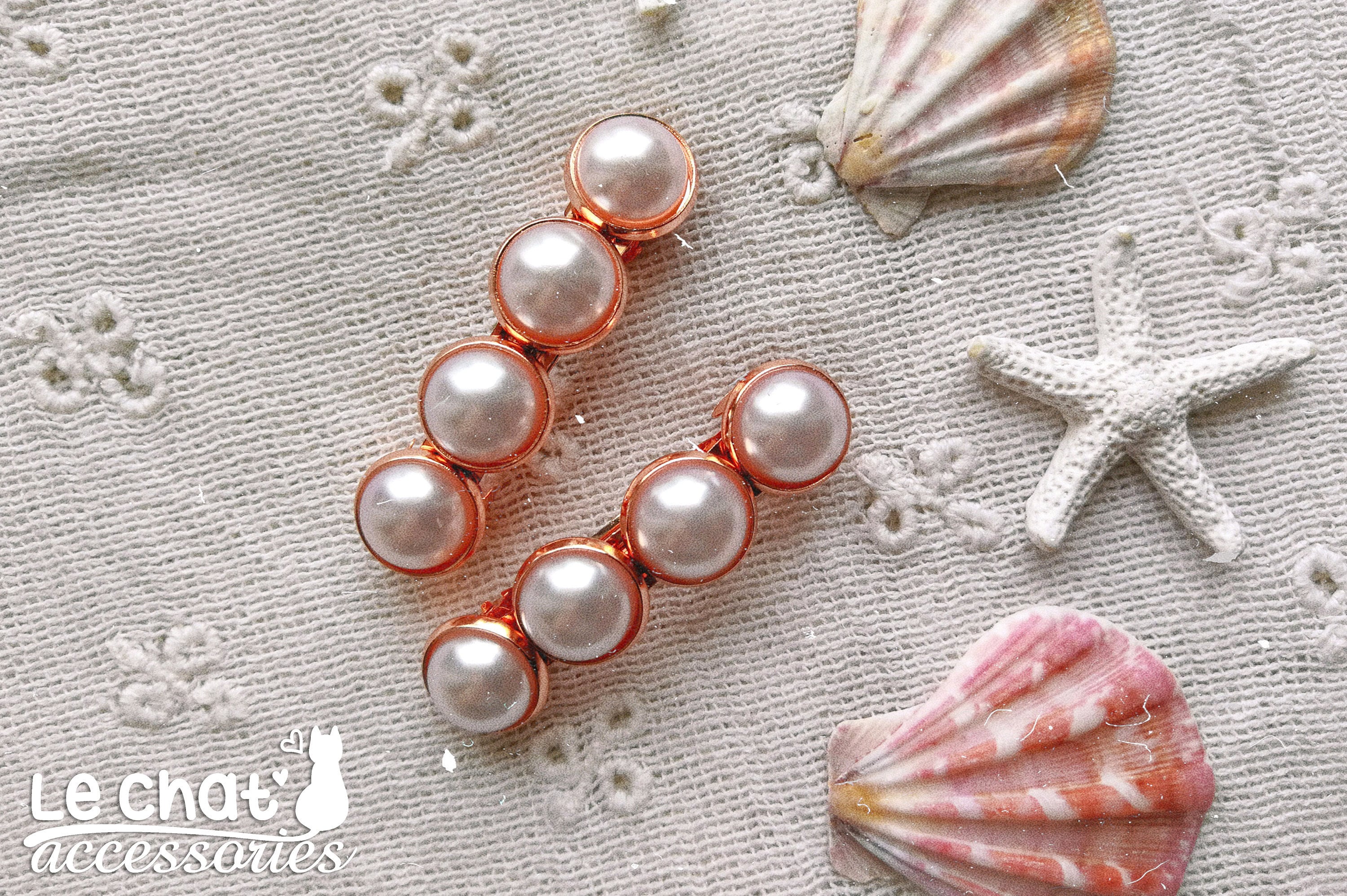 Rose Gold Barrette Pearl Barrette Rose Gold Hair Clip Pearl Etsy