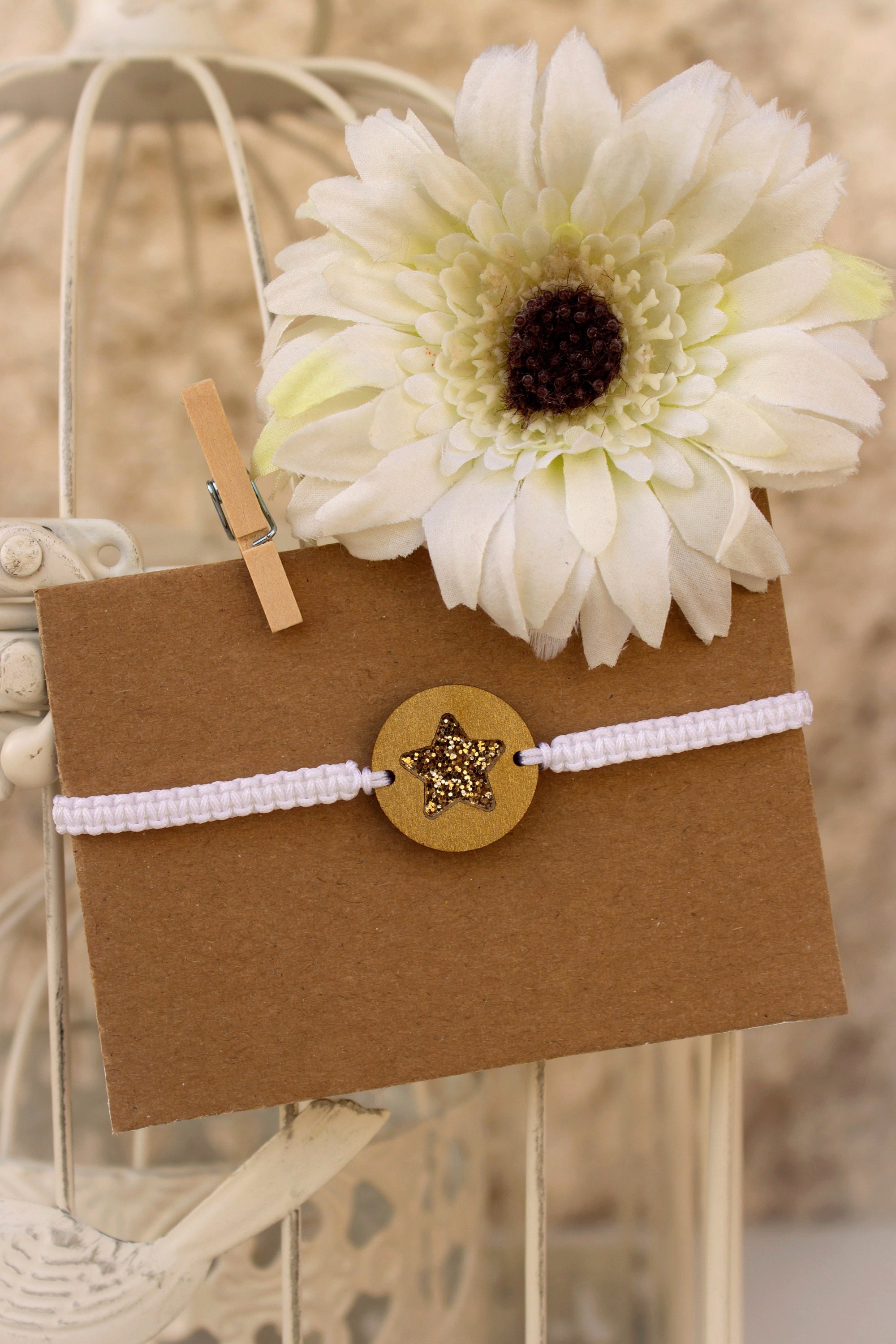 Aesthetic gold star bracelet, Celestial wooden bracelet, Sparkle glitter star bracelet, Shiny silver macrame bracelet, Gold braided bracelet