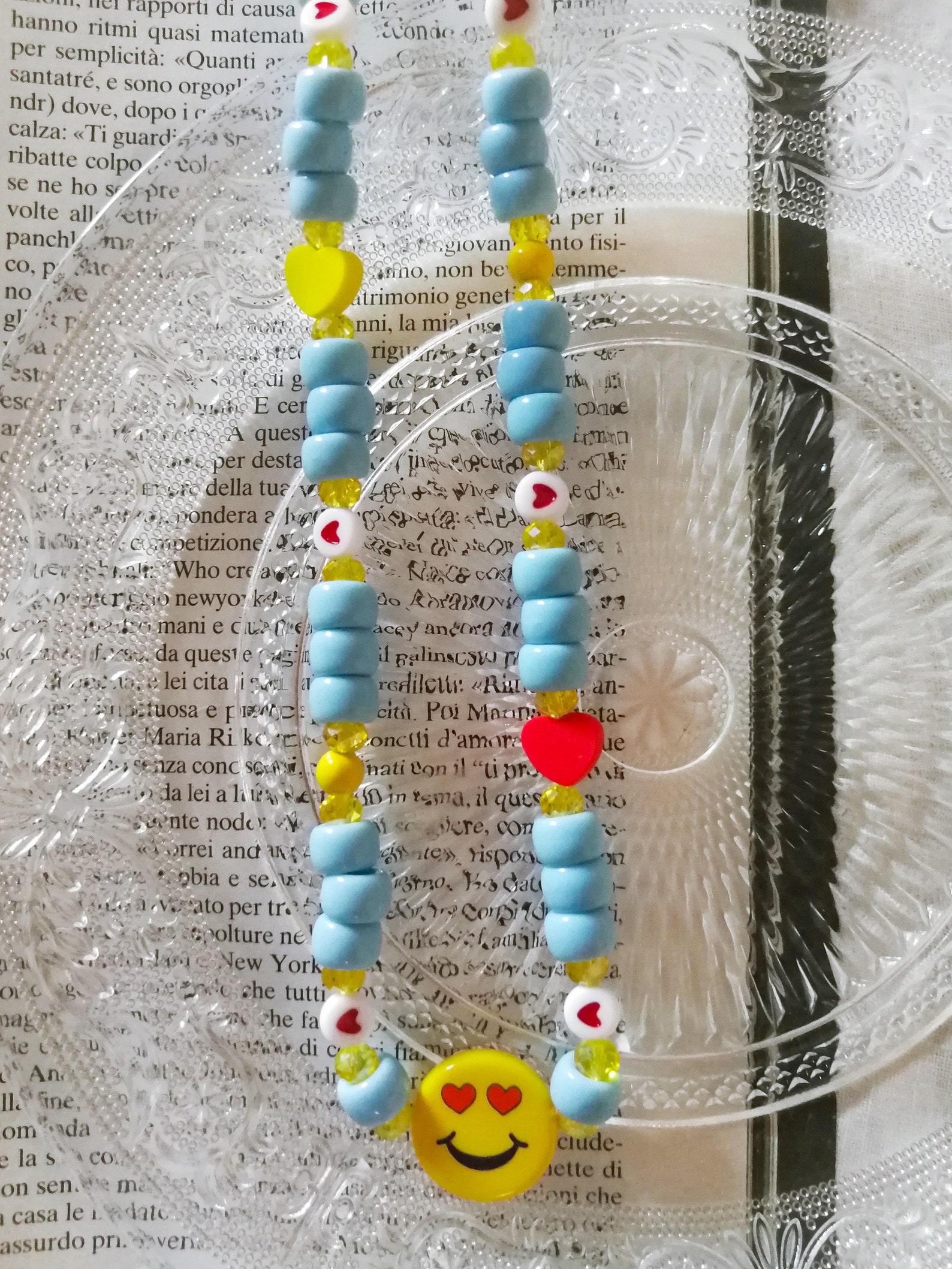 Smiley Face Emoji Necklace Trendy Funky Necklace Pastel Etsy