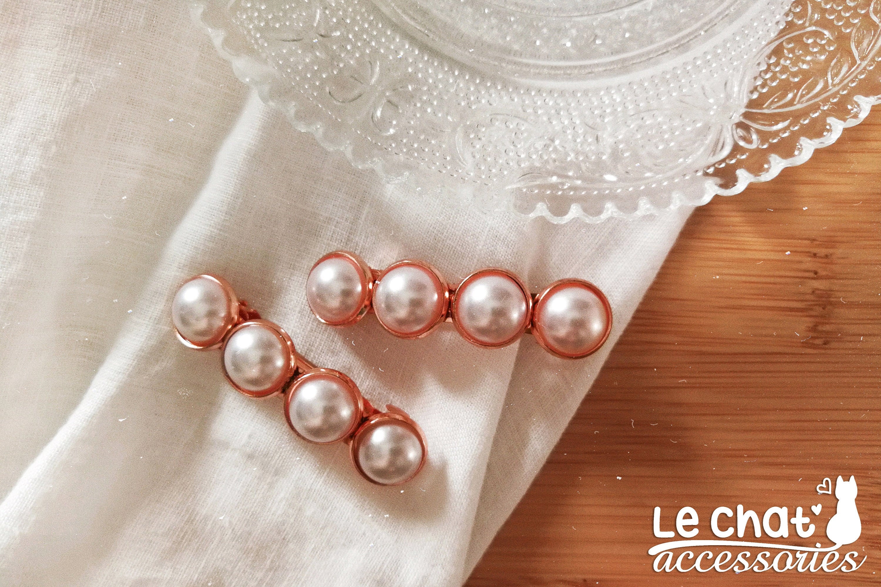 Rose Gold Barrette Pearl Barrette Rose Gold Hair Clip Pearl Etsy