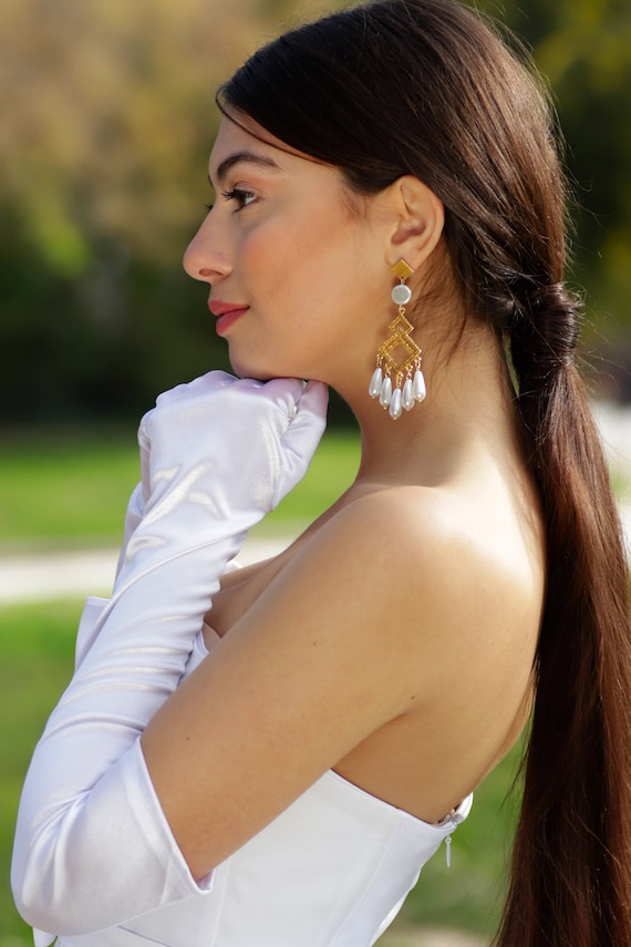 Orecchini Pendenti Con Cuori - Gioielli Eleganti Per Donne, Ideali Per Matrimoni E Occasioni Speciali - Foto 12