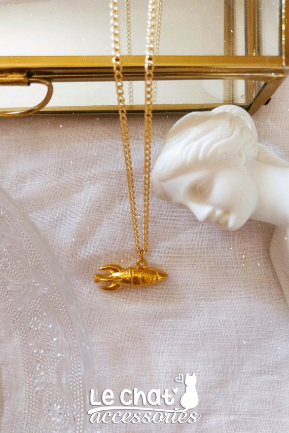 Gold spaceship pendant clearance