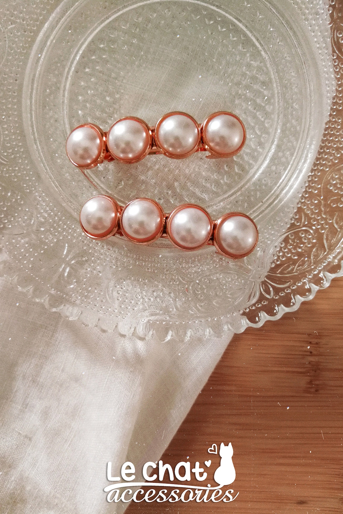 Rose Gold Barrette Pearl Barrette Rose Gold Hair Clip Pearl Etsy