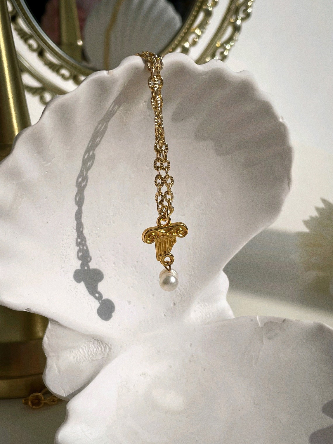 Greek necklace Greek mythology jewelry Greek pendant Column Etsy