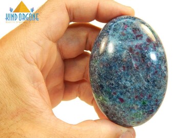 Ruby Kyanite Fuchsite Palmstone 188g Healing Crystals ERGF Palm Stone Crystal