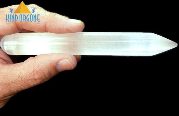1 Pair Selenite Cylinder Selenite Harmonizer Crystal Wand Massager Reiki Chakra.