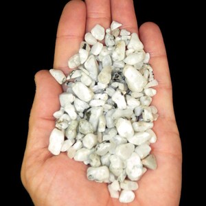 Rainbow Moonstone Chips 4oz & Up, Tumbled Mix Small Healing Crystals