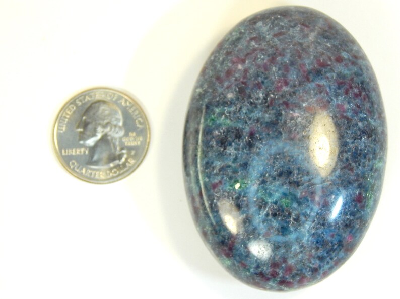 Ruby Kyanite Fuchsite Palmstone 188g Healing Crystals ERGF Palm Stone Crystal
