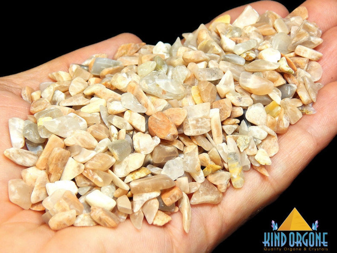 Peach Rocks Peach Moonstone Chips 8oz & Up, Tumbled Crystal Gemstones Rocks, Small ...