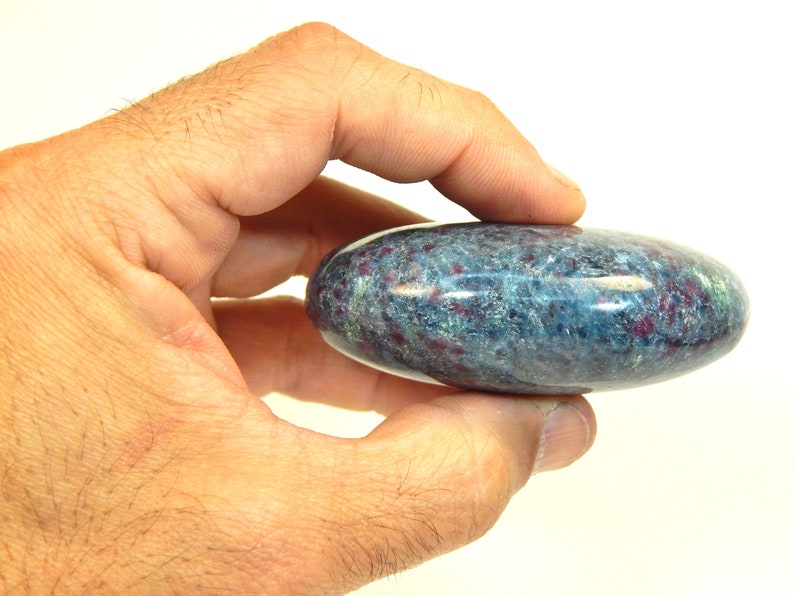 Ruby Kyanite Fuchsite Palmstone 188g Healing Crystals ERGF Palm Stone Crystal