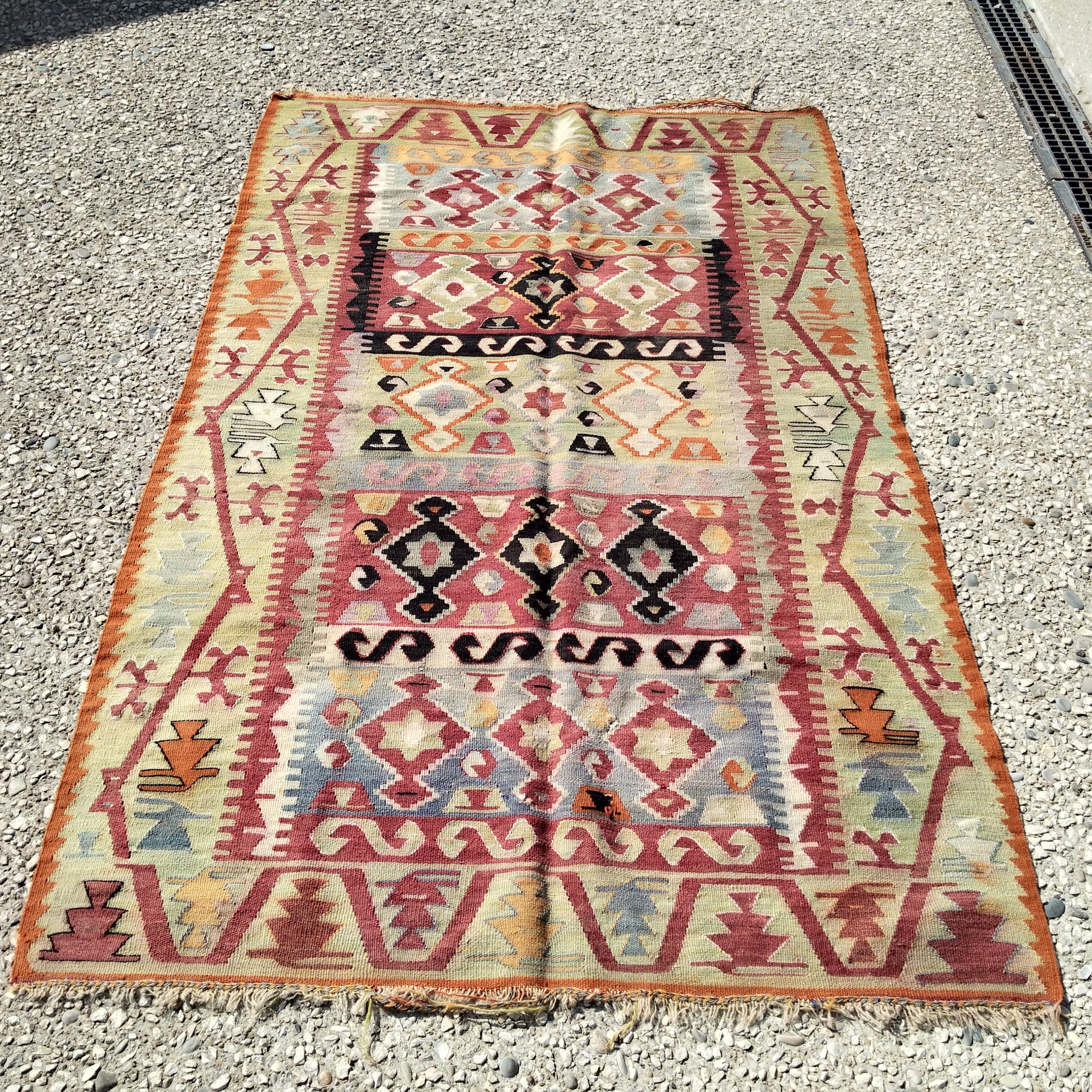 Tapis Fais Main en Laine et Coton Kilim Arménien Ancien