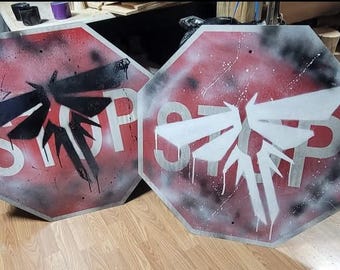 The Last of Us Custom Fireflies Stop Sign 'Huge. 30x30 Wall sign
