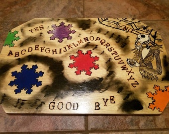 NIGHTMARE BEFORE XMAS Ouija Spirit Board, Jack Skellinton, Handmade Custom with Planchette