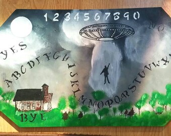 UFO contact Ouija board.  Want to contact extra terrestrials?  They are out there! Contact them through this spirit board.