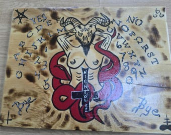 Custom Lilith Ouija Board and Planchette, Horror Decor
