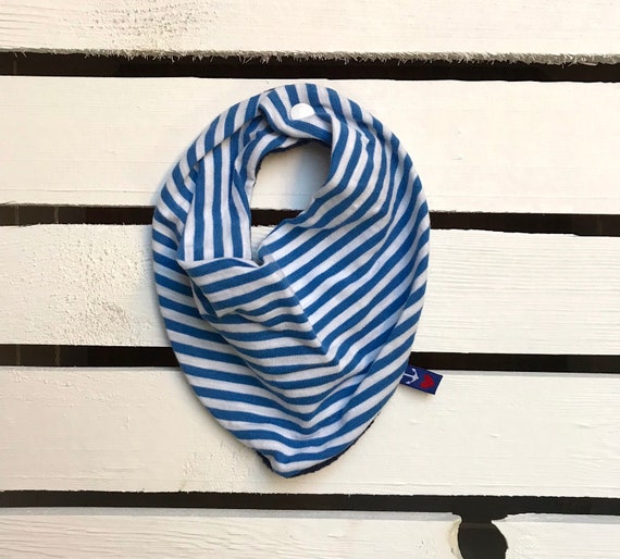 Dreieckstücher Bandanas aus Jersey weiß mit Anker und blau weiß gestreift