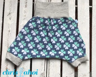 Pumphose, Shorts kurz Gr. 86/92 Sweat Jacquard Klee blau