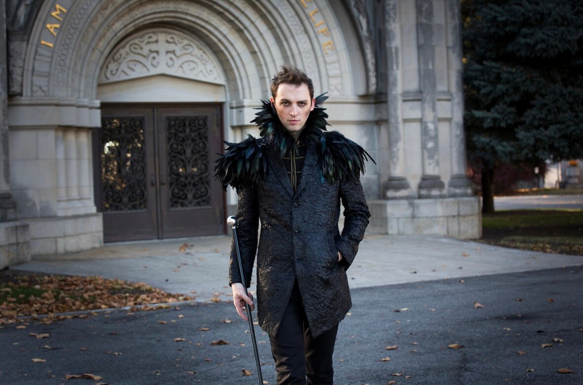 Sciarpa Di Piume Per Uomo | Collare Punk E Gothic Per Halloween, Carnevale E Feste In Maschera | Accessorio Moda Leggero E Fatto A Mano - 4