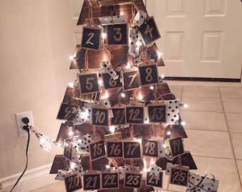 Wooden Christmas Tree Advent Calendar