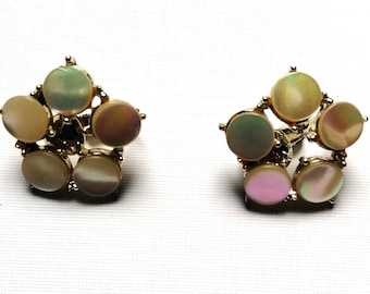 Boucles D'Oreilles Vintage SYNONYME Paris - Cabochons, Style Eighties Années 80 - Occasion
