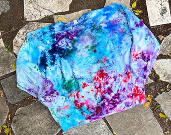 tie dye sweatshirt, tie dye hoodie, ice dye sweatshirt, boho shirt, hoodie, hippie clothes, one of a kind, womens hoodie, unique gift