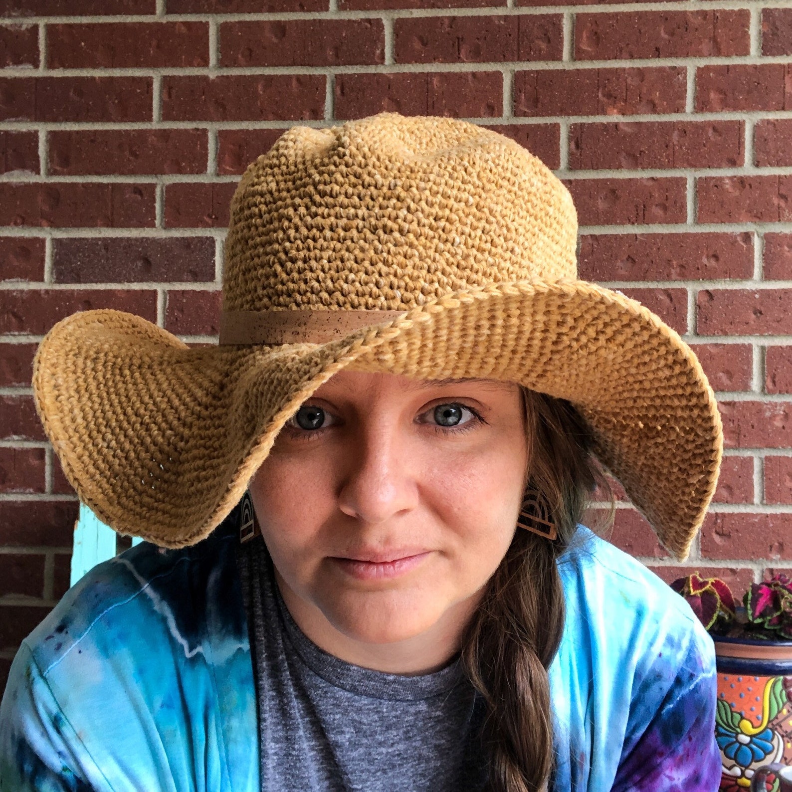 Women's Rancher Hat sun hat stiff brim hat crochet Etsy