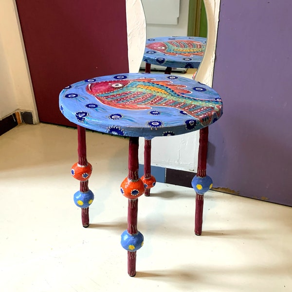 stool table vintage "cosmic fish" feet colored balls-home decor