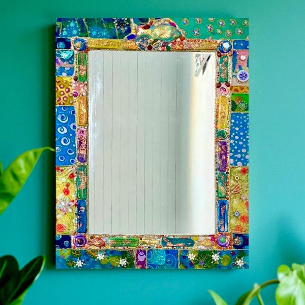 View of Mosaic Wall Mirror - Etsy