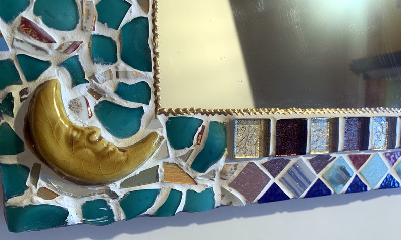 miroir mosaïque de céramique cheval indien 50 X 40 cm décoration murale unique image 9