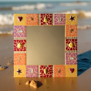 unique mosaic mirror handmade ceramic colors, wall decoration, like a sun, which enters the house ,art gift idea, item style vintage, Pop