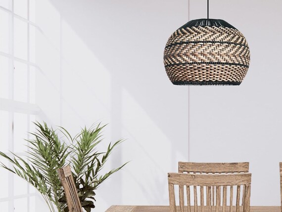 Etsy rattan pendant light best sale