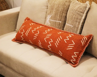 Burnt Orange Pillow Case extra long lumbar pillow