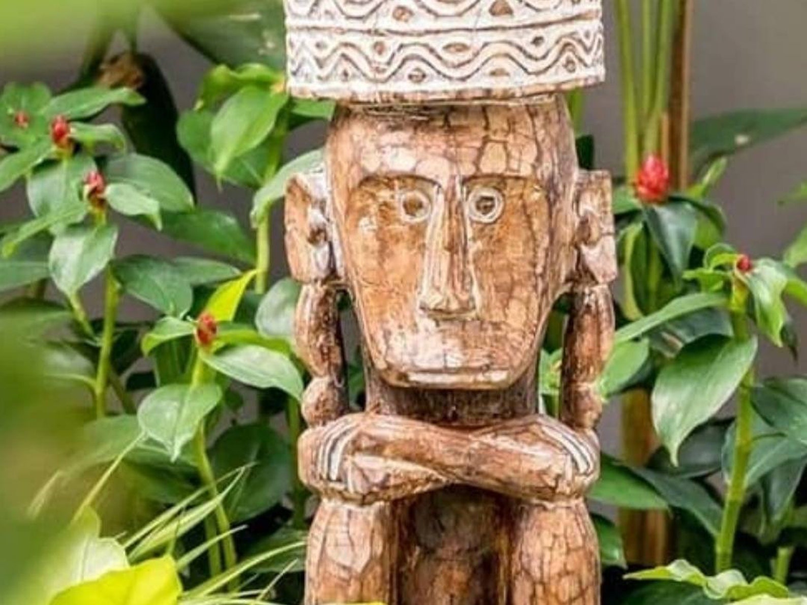 Outdoor Sculpture Statue Wooden Garden Decoration Etsy