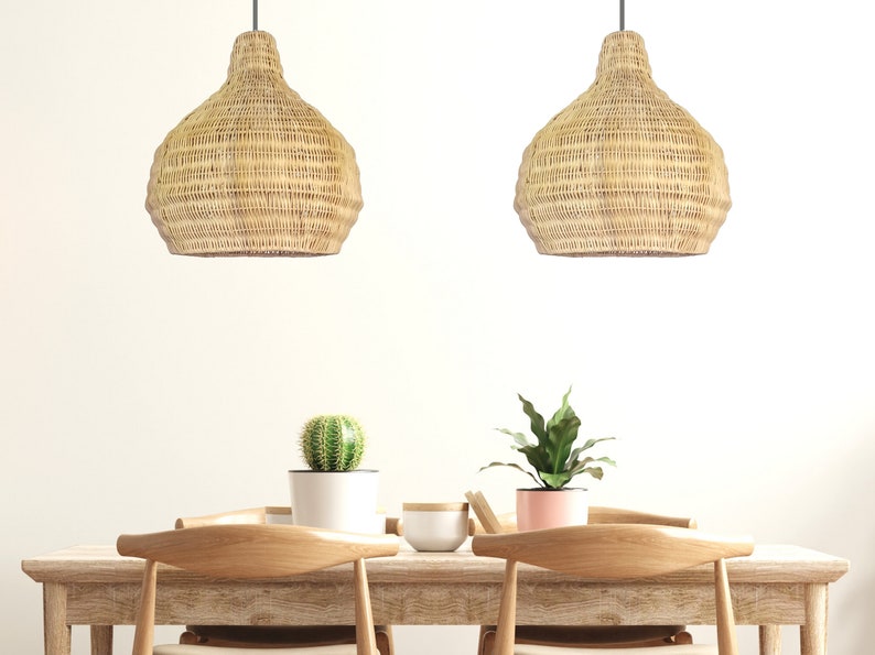 Jake Woven Rattan Pendant Light Kitchen Island Pendant Lighting Chandelier image 7