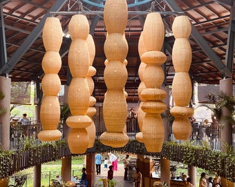 Ula The Palm Luxury Restaurant Entrance Hall Rattan Pendant Lights