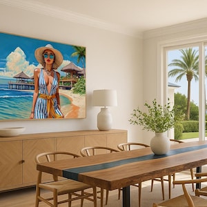 Fashion Illustrations Island Vacation High Resolution Digital Download Large Print Wall Art