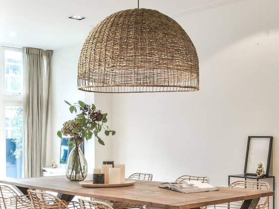 Oversized wicker cheap pendant light