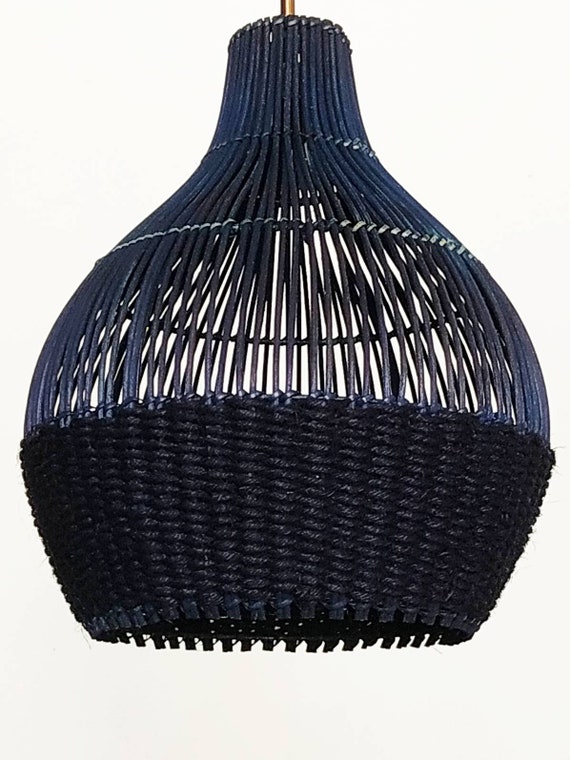 Dark Navy Woven Rattan Pendant Interior Design Trends Etsy Australia