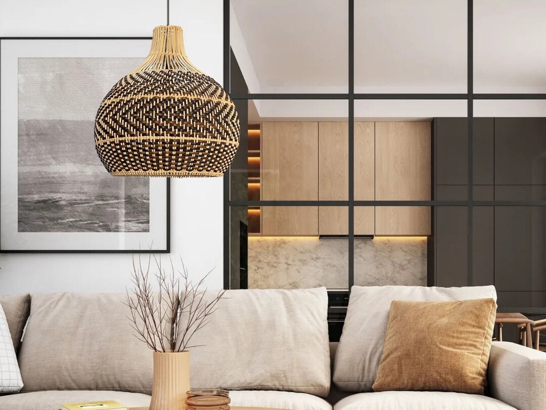 Carlyle Rattan Pendant Light Natural Fibers - Etsy