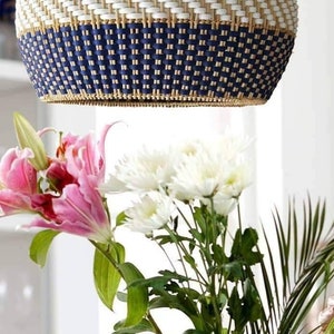 serena blue rattan pendant light