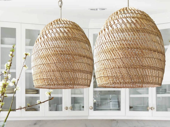 rattan pendant light for kitchen island