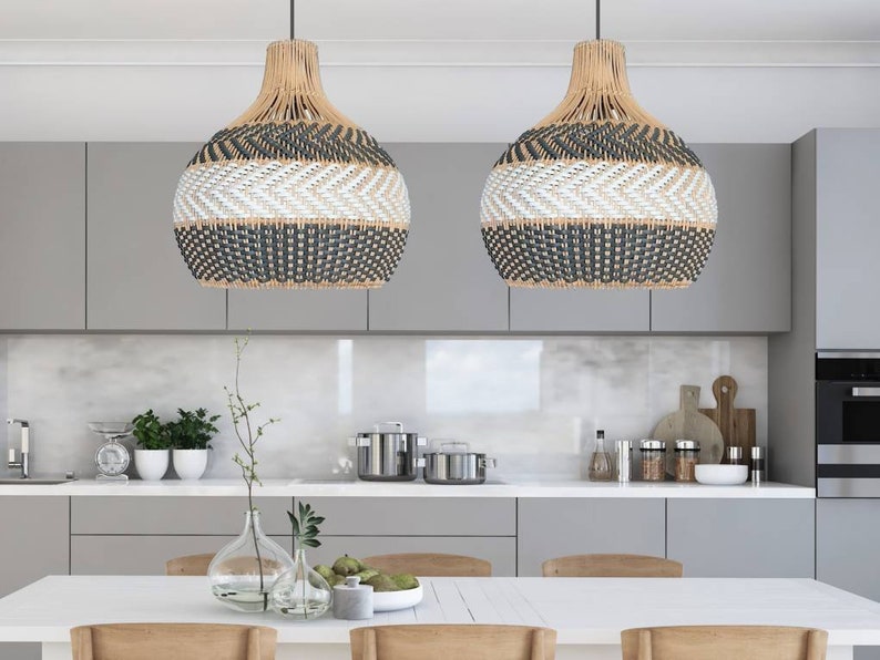 Rattan Bamboo Pendant Light Chandelier - Etsy Sweden