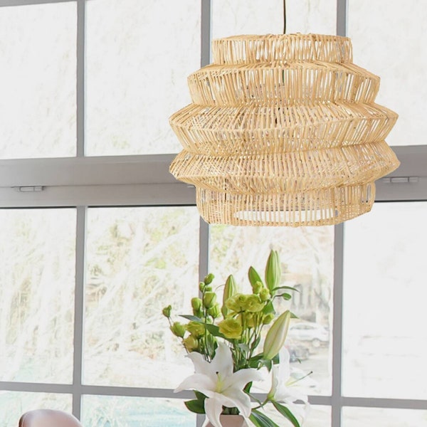 New York Rattan Pendant Light