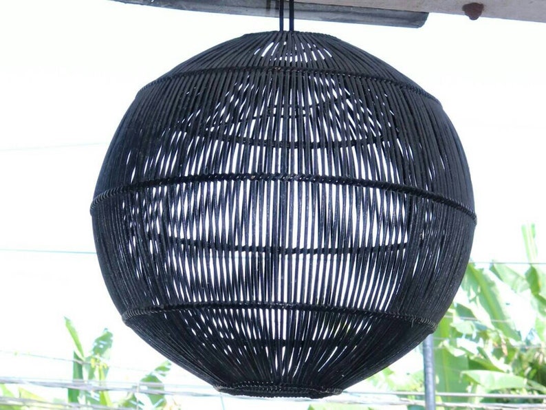 Abigail Rattan Pendant Light Woven Bamboo Lamp Shade Image 0