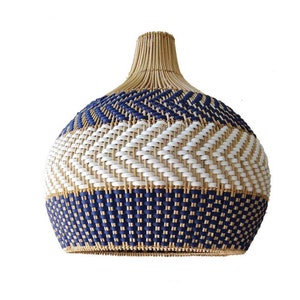 serena blue rattan pendant light