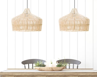 Brighton Woven Rattan Pendant Light Kitchen Island Pendant Lighting Chandelier