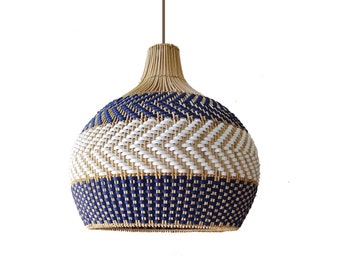 Serena Blue Rattan Pendant Light