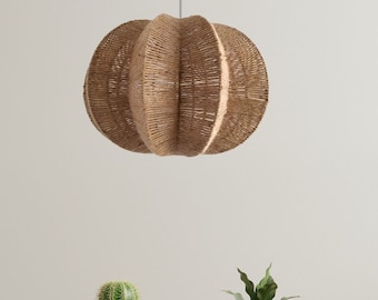 Pumpkin Woven Rattan Pendant Light